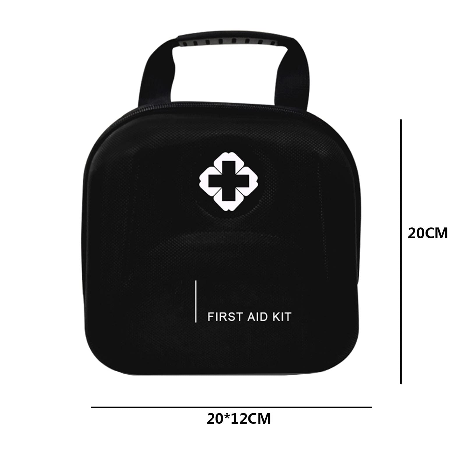 Juego Botiquín Primeros Auxilios Portátil Gran Capacidad, Senderismo En Coche Al Aire Libre, Botiquín Primeros Auxilios para Acampar Botiquín Médico,Negro,20 * 12 * 20CM