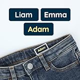 Klebekerlchen® Namensaufkleber Kinder & Erwachsene (60 Stück) – Namensschilder für Kleidung personalisiert – Etiketten selbstklebend für Schule, Kita, Seniorenheim & Beruf - dunkles Blau