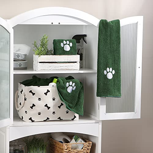 Image of Bone Dry Pet Grooming, Embroidered Microfiber Towel Drying Collection, 15x30, Hunter Green