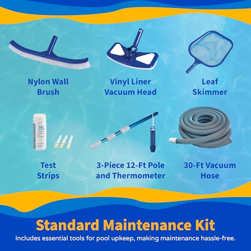 Image of Riviera 27-ft Round 54-in Deep 8-in Top Rail Metal Wall Swimming Pool Package