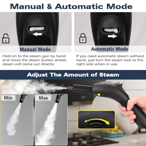 Image of Waitbird 4.5 Bar High Pressure Steam Cleaner for Home, 248F High Temp Handheld Steamer for Cleaning, 21-Piece Accessories Kit, Multi-Purpose Cleaner for Grease, Tile, Grout, Kitchen, Bathroom & Car