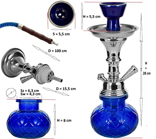 Shisha Set Shisha Zubehör Schläuch Mit Mundstück Hookah Komplett Extra Viel Glas-Bowl Kohlen Wasserpfeife Stylisch… – Bild 6