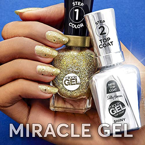 Sally Hansen Miracle Gel Nail Polish, Shade Get Mod #789 With Shiny Top Coat And Matte Top Coat Trio #TOP4