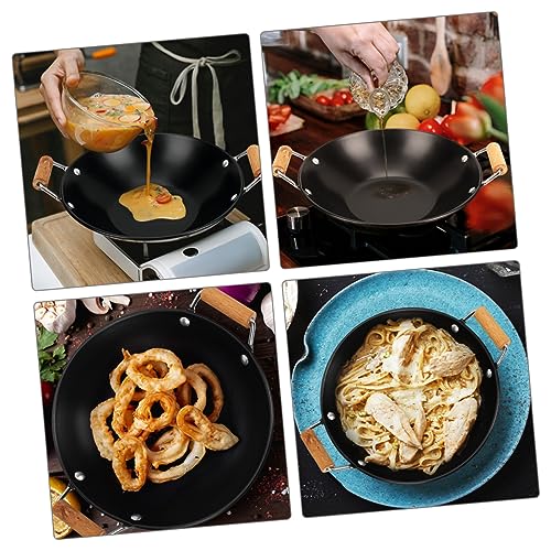 Cabilock 2pcs Small Stainless Steel Hot Pot con Mangos de Madera miniatura 3