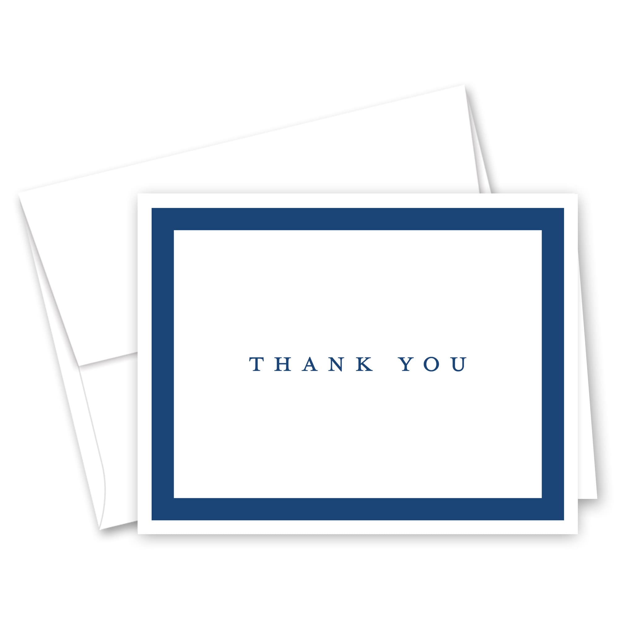 InvitationHouse 50 Minimalist Border Thank You Cards (Navy)