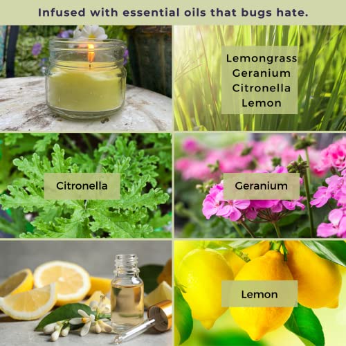 Mosquito Naturals Lemongrass Candles With Essential Oils - Made In Usa - (Set Of 3) For Patio, Deck, Outdoor Or Indoor Use – All Natural, Soy Base Candles, 3 Oz Jars With Lid #TOP2