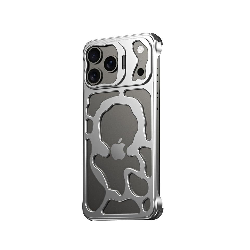 Coque métal iPhone 15 argent finition premium sans bordure aimantée