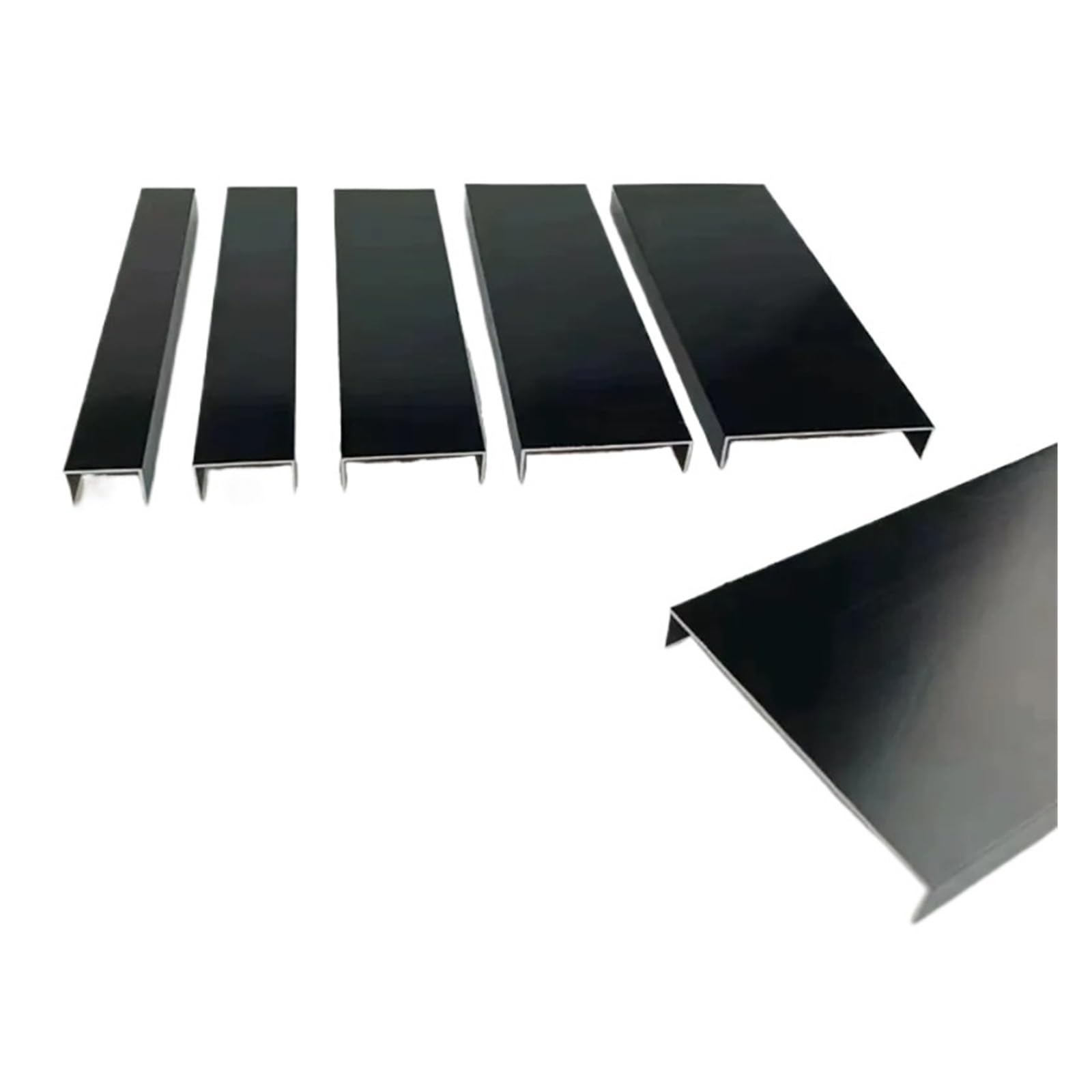 Perfil de aluminio en U, 6063 Aluminio Canal U Ranura Equilátera Negro 500mm 2 Piezas(56x25x50mm)
