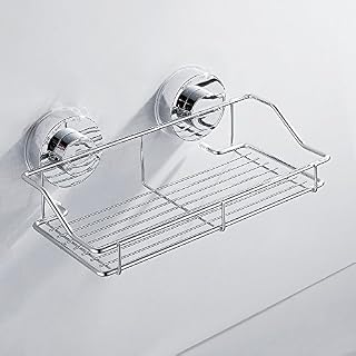 Librao Bath Shelf Shower Caddy Stainless Steel Storage Basket Shampoo Conditioner Organizer Wall Mounted with Strong Suction Cups for Bathroom Kitchen