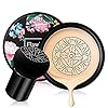 Air Cushion CC Cream BB Cream, Mushroom Head Foundation, Moisturizing Concealer, Bright Makeup Base Long Lasting with Mushroom Makeup Sponge (Tradition)