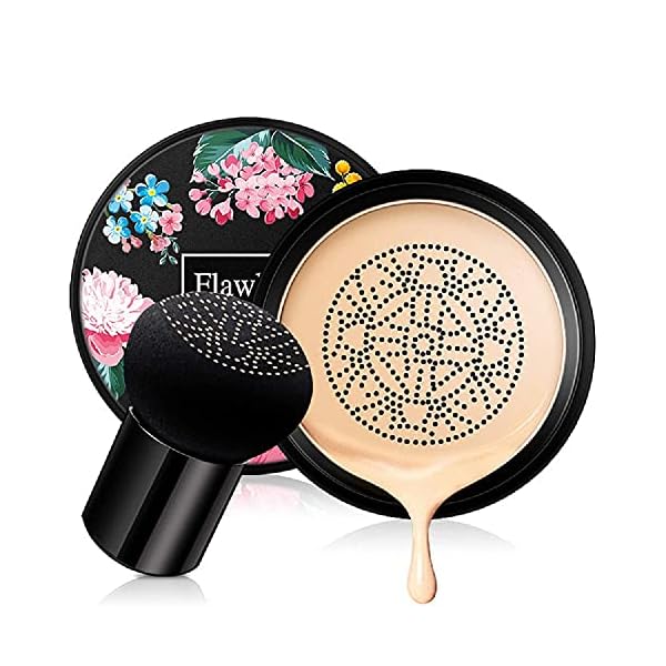 Air Cushion CC Cream BB Cream, Mushroom Head Foundation, Moisturizing Concealer, Bright Makeup Base Long Lasting with Mushroom Makeup Sponge (Tradition)