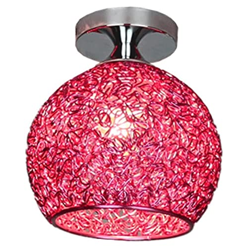Plafonnier globe rouge pour îlot de cuisine et ambiance de bar moderne