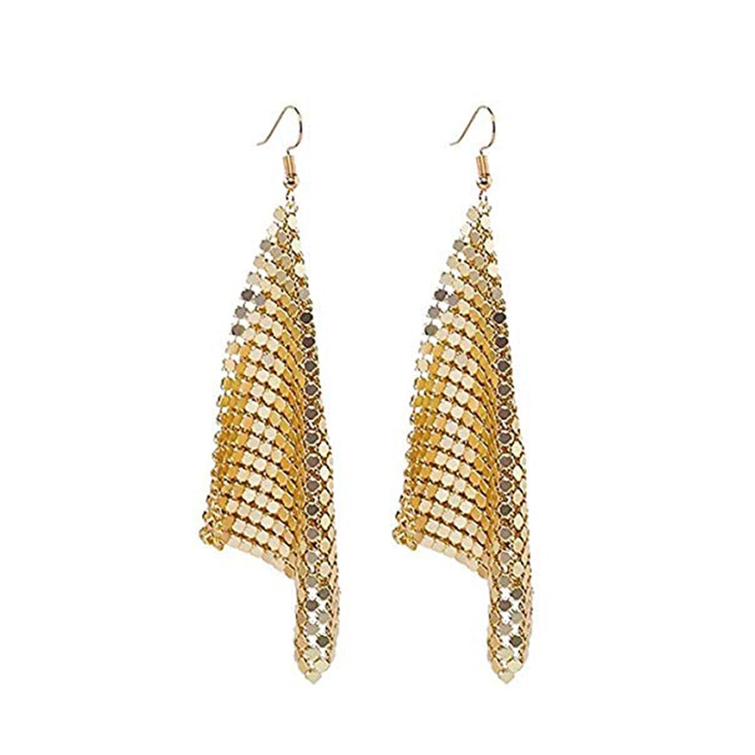 Kairangi Tassel Earrings for Women Metallic Mesh Grid Sequins Golden Tassel Long Drop Earrings Women and Girls. (B0CJ92ZX41) Amazon Price History, Amazon Price Tracker
