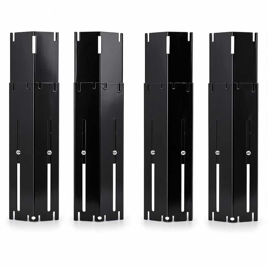 Copertura universale per bruciatore per barbecue a gas, confezione da 4 pezzi, diffusore fiamma 29-54 cm | Lamiera in acciaio smaltato come ricambio per barbecue a gas. Compatibile con Weber, CharBroil, Landmann, Burnhard, Tepro e