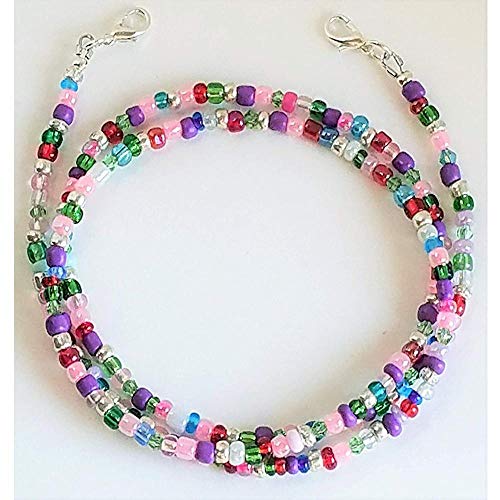 mmy Cadena Gafas De Sol 5 Piezas, Elaborada con Exquisitas Cuentas De Arroz, Mascarilla Cuerda Retención, Puede Ser Utilizada por Mujeres, Niños Y Ancianos