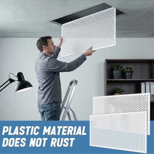 Image of DoubleFill 2 Pack 2' x 4' Plastic Perforated Tiles with 1 /2 inch Holes 24 inch x 48 inch White Drop Ceiling Tiles Plastic Ceiling Grid Covers
