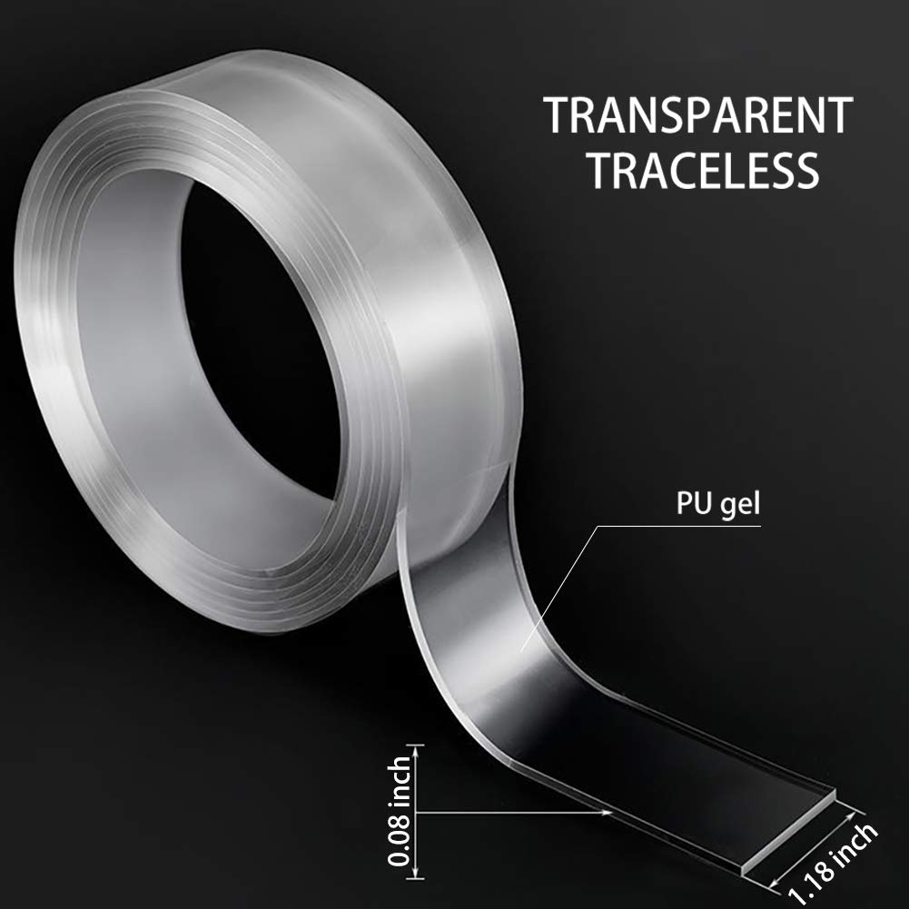 Flash Deals - 80% OFF Double Sided Mounting Carpet Tape Heavy Duty, Traceless Washable Removable Strong Adhesive Rug Tape Gripper, Reusable Clear Anti Slip Gel Grip Tape