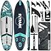 Flypark Tavole gonfiabili da 3,9 x 89,9 cm, tavola da SUP extra larga gonfiabile, tavola da paddle per yoga, tavola SUP familiare, zaino da 116L, tracolla, pompa a 2 azioni
