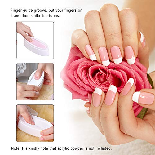 Dipping Powder Nails Set French Nails Dip Tray Dipping Powder Glitzerpuder Recycling Container, Französisches… – Bild 6