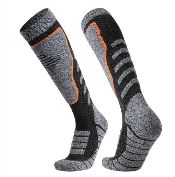 Wool Ski Socks for Women Men Washable Foot Warmers for Hiking Camping - Knee...