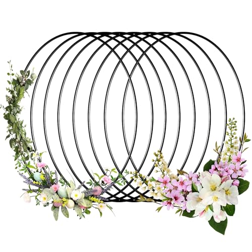 YFLeomry 8 czarnych metalowych pierścieni, 15 cm, metalowe pierścienie do majsterkowania, dekoracyjne pierścienie do zawieszenia, łapacz snów, dekoracyjny metalowy pierścień do samodzielnego