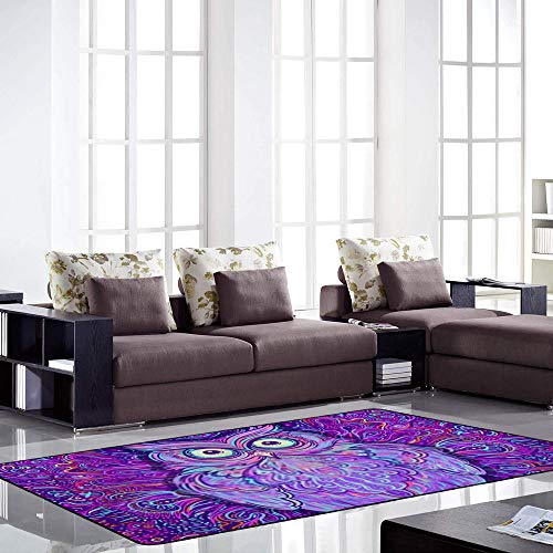Tapis velours corail Ruchen chouette violette de qualité supérieure pour maison - 4