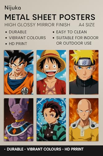 Image of NIJUKA Anime Printed A4 Size Metal sheet Poster For Home And Room Decoration | For Anime Art Fans Boys And Girls (Uzui Sound Hashira)