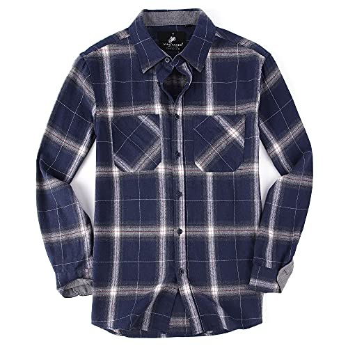 Alex Vando Mens Button Down Shirts Regular Fit Long Sleeve Casual Plaid Flannel Shirt