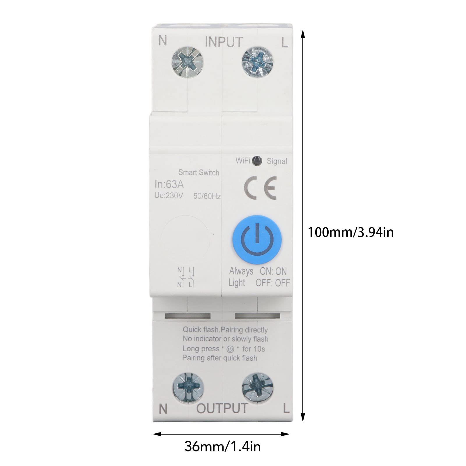 Para el interruptor de circuito inteligente Zigbee 2P 63A Control de voz de la aplicación Circuito de control remoto Interruptor con AC230V de medición