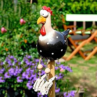 Ceramic Garden Decoration Chicken Hen Shaped Decorative Funny Lawn Floor Decoration Garden Art Chicken Yard Garden Animal Figurine Chicken Statue Garden Hen Resin Craft Sculpture Ornament Artistic
