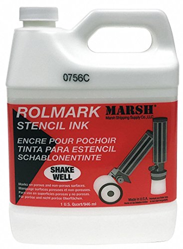 Marsh 20923 Rolmark Stencil Ink, 1 qt Can, White