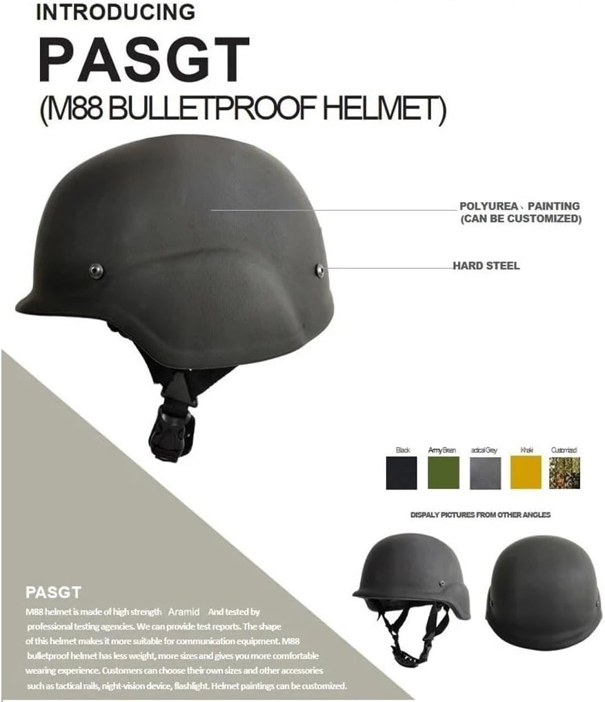 NIJ 3A Tactical Helmet, PE Material, Adjustable For Outdoor Hunting, 55-62cm Head Size, Lightweight 1.5kg