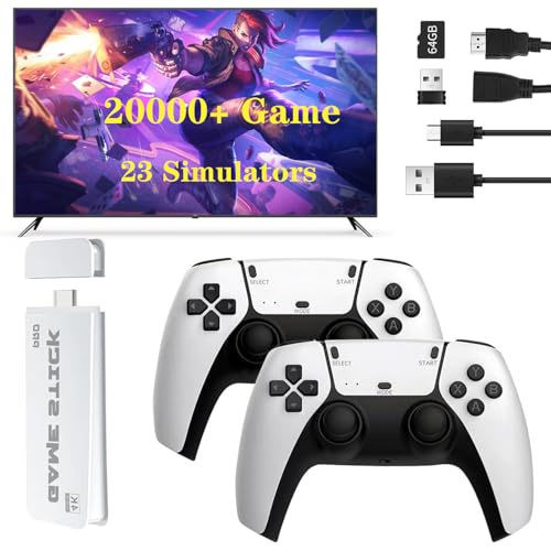 Wireless Retro Handheld Game Console, Built-in 20,000+ Plug-and-Play Retro Video Games, with 23 Classic Simulators, 4K HD HDMI Output and Dual 2.4G Wireless Controller