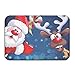 LiminiAOS Tappetino da Bagno, Babbo Natale e Un Cervo con Un Naso Rosso su Sfondo Blu Tappeto da Bagno in Peluche con Rivestimento Antiscivolo