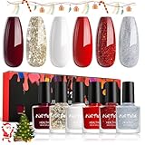 Virellay Glitzer Weihnachten Nagellack Set 6 Farben, Normale Wasserbasis...