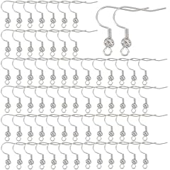 100pcs Platinum Plated Earring Hooks With Filigree Ball