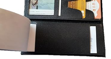 Porte-chéquier En Cuir Pleine Fleur Noir - 135