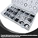 Slykew 300 PCS Auto Sealing O-Ring, 18 Sizes High Pressure High Temperature Resistant Nitrile Rubber Ring Repair Kit, Air Conditioning Compressor Gasket Classification Set, Universal for Cars (Black)
