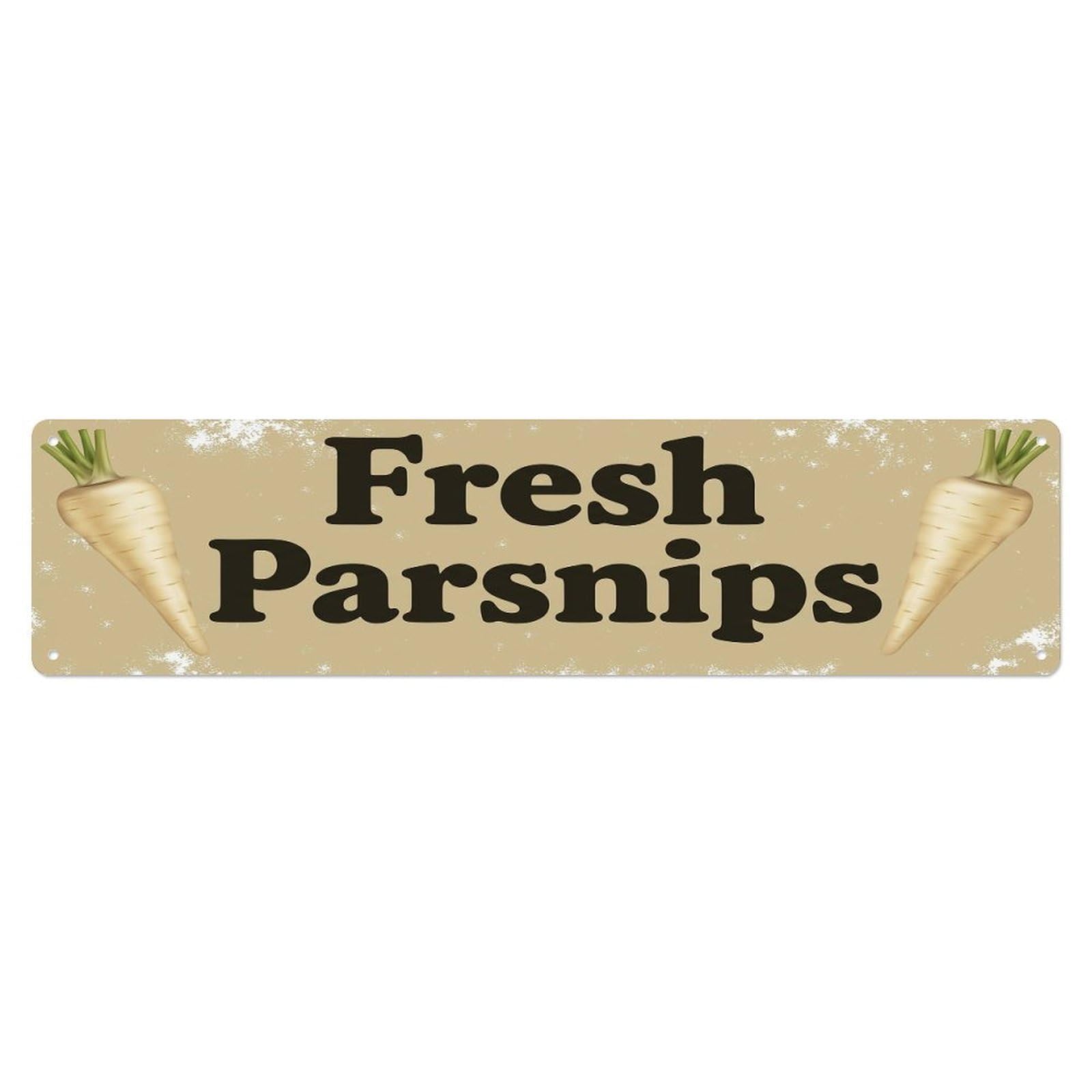 Vintage Fresh Parsnips Rustic Kitchen Fruit Metal Tin Sign