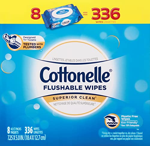 Cottonelle, Flushable Wipes Fresh Care 8 Pack, 336 Count - image 1