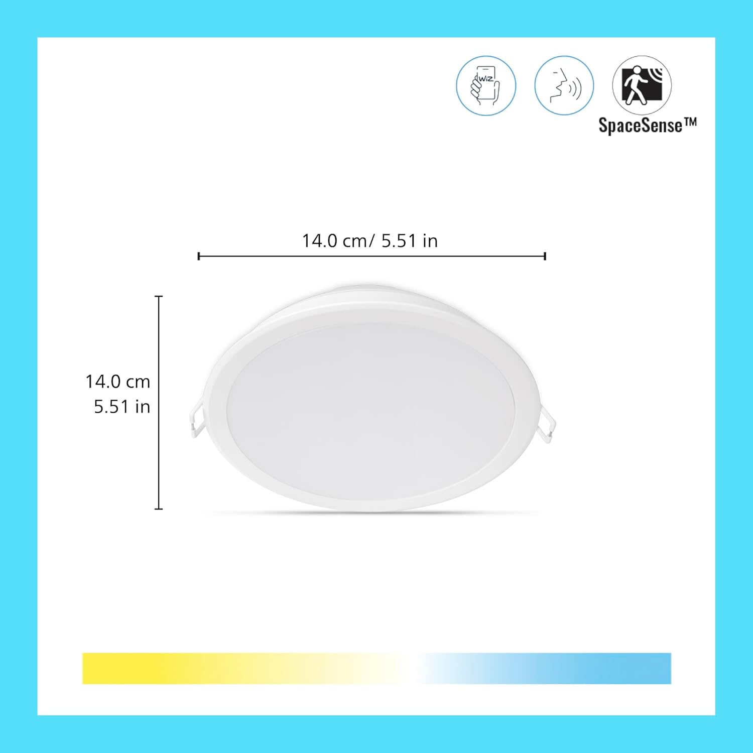 WiZ Tunable White 6-Inch Smart Downlight - Pack of 6-2700K-5000K - 750 Lumen - Indoor - Connects to Wi-Fi - Control via Voice/App - Matter Compatible