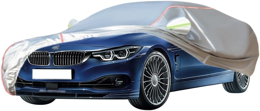 WOLWES Car Cover are Suitable for Alpina B4 All-Weather Windproof, Snowproof, Rainproof, UV-Protected and Breathable All-Season Universal with Side Door Zip Oxford Cloth Car Cover (Color : Black)