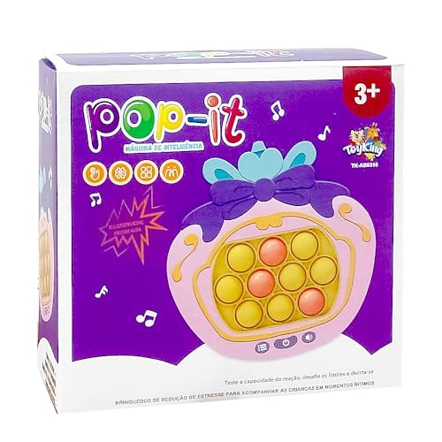 Brinquedo Pop It Mini Game com 4 Tipos de Jogos Laço Rosa para Crianças e Adultos Joguinho Antistres