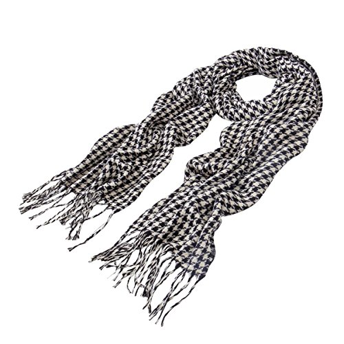 Classic Premium Houndstooth Infinity Loop & Oblong Fringe Scarf - Diff Colors3