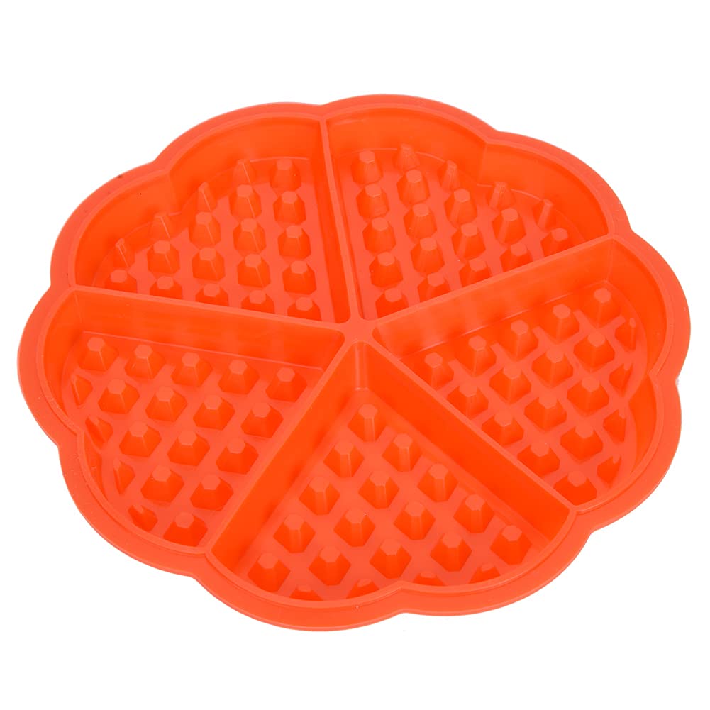 Silicone Waffle Maker, Square-Shaped Cake 4/5Cavity Waffle Mold Chocolate for Breakfast Baking for Muffin(Heart-shaped)