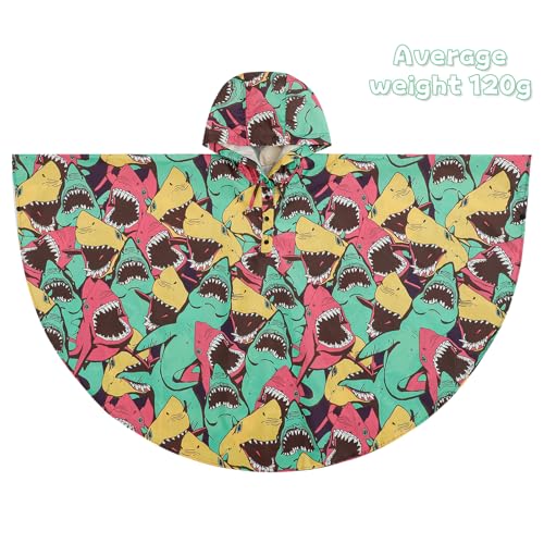 Kids Rain Poncho Cute Reusable Raincoat Light Waterproof Hoodie Jacket for Girls4