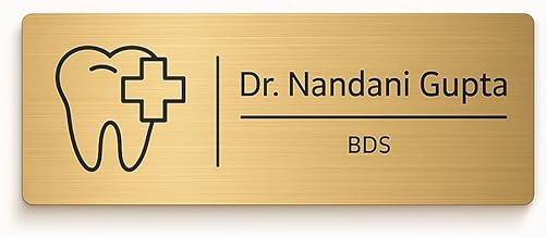 Personalized Self Adhesive Office Home Door Name Plate for Dentist | Acrylic Wall Plaque for Entrance Birhday Rakhi Gift Friend Brother Doctor Clinic Hospital Employee (For Dentist)