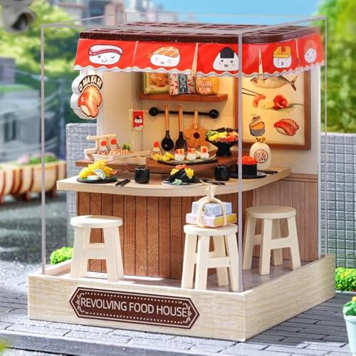 Miniature House Kit, CUTEROOM Tiny House Kit Wooden Dollhouse Kit