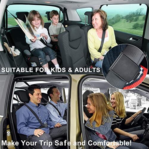Car Seat Belt Adjuster, 4 Pack Premium Pu Leather Seatbelt Clip For Vehicle Automobile Safety Comfort Universal Shoulder Neck Strap Positioner For Adults (Grey) #TOP5