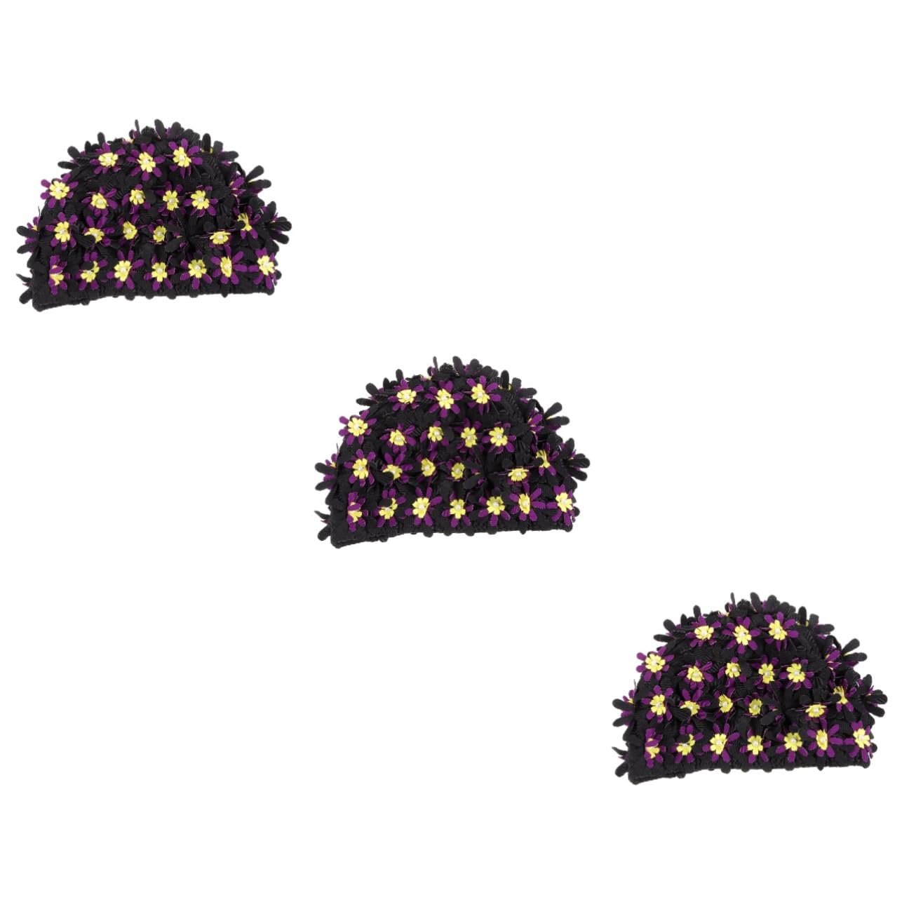 UPKOCH 3 Piezas Gorro de Natación Mujeres con Floral Elástico y Antideslizante Cabello Protección